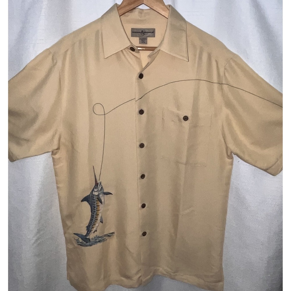 Hook & Tackle Limited Edition Men's Medium Embroidered Swordfish Fly‎ Shirt Soft